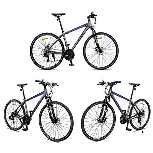 Mountainbike : Kays Mountainbike Mountainbike, 26 Zoll-Aluminiumlegierung Bergfahrräder, Doppelscheibenbremse Und Verriegelung Federung Vorne, 27 Geschwindigkeit (Color : Blue)