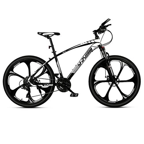 Mountainbike : Kays Mountainbike Mountainbike, 26 Zoll Mne / Frauen MTB Fahrräder, Carbon-Stahlrahmen, Vorderradaufhängung Doppelscheibenbremse, 21 / 24 / 27 Beschleunigt (Color : Black+White, Size : 27 Speed)