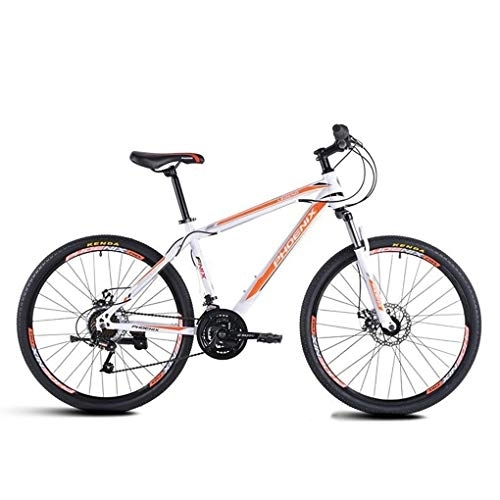 Mountainbike : Kays Mountainbike Mountainbike, 26 Zoll Männer / Frauen Hardtail Fahrräder, Carbon-Stahlrahmen, Doppelscheibenbremse Und Vorderradgabel, 21 Geschwindigkeit (Color : Orange)