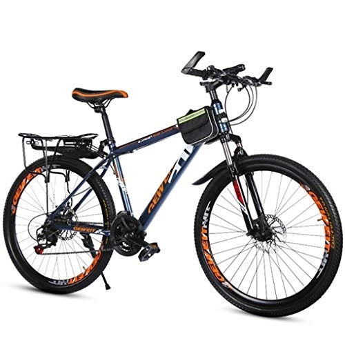 Mountainbike : Kays Mountainbike Mountainbike, 26inch Rad Stahl-Rahmen Mountainbikes, Doppelscheibenbremse und Vorderradgabel (Color : Orange)