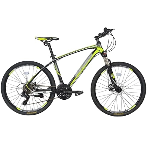 Mountainbike : KDHX 26-Zoll-Mountainbike aus Aluminiumlegierung, schwanzloser Rahmen vorne und hinten, mechanische Scheibenbremsen, mehrere Farben für Outdoor-Sportarten (Color : Yellow)