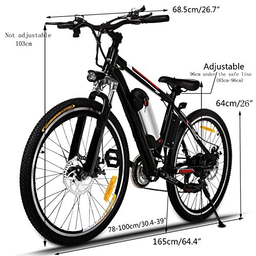 Mountainbike : Keelied 26 Zoll E-Bike Mountainbike Elektrofahrrad 36V / 250W Reichweite 70KM 25-35KM / S mit LED Scheinwerfer