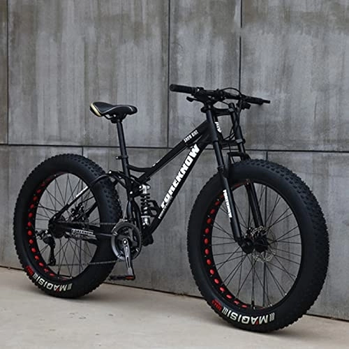 Mountainbike : KILCVEM Mountainbike, 26 Zoll (66 cm) - Fat Tyre (4.0 cm) - 24-Gang - Erwachsene Mountain Trail Bike - Fahrrad mit Vorderseite Rückseite Vollfederung und Doppelte Scheibenbremse, Cyan