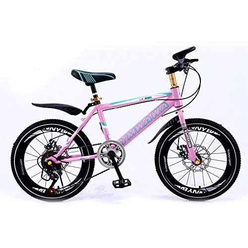 Mountainbike : Kinderfahrrad 18 / 20 Zoll Mountainbike Scheibenbremse Dämpfung Single Speed ​​Kinderfahrrad 5 Farbe optional, Pink, 18"