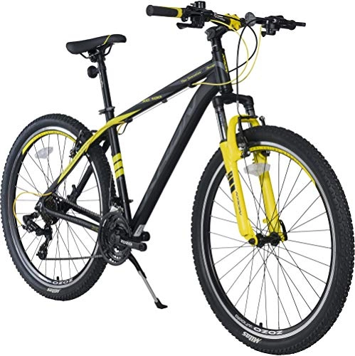 Mountainbike : KRON XC-100 Hardtail Aluminium Mountainbike 26 Zoll, 21 Gang Shimano Kettenschaltung mit V-Bremse | 16 Zoll Rahmen MTB Erwachsenen- und Jugendfahrrad | Grau Gelb