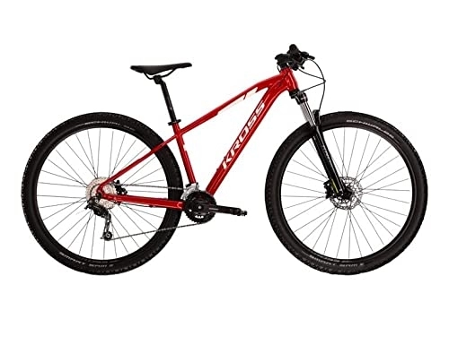 Mountainbike : Kross Level 3.0 Mountainbike XL Rahmen 29 Zoll Räder Scheibenbremse, Shimano 24 Gang-Schaltung Hardtail Fahrrad Rot Weiß