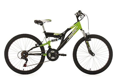 Mountainbike : KS Cycling Kinderfahrrad Mountainbike Fully 24'' Zodiac grün-schwarz RH 38 cm