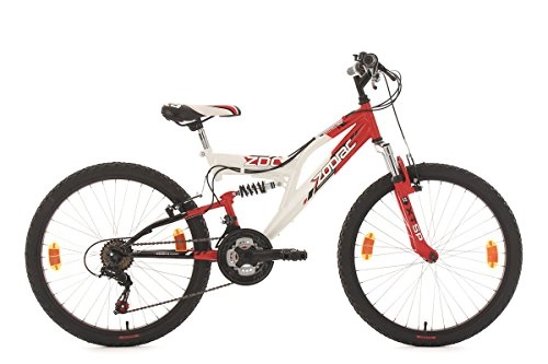 Mountainbike : KS Cycling Kinderfahrrad Mountainbike Fully 24'' Zodiac rot-weiß RH 38 cm