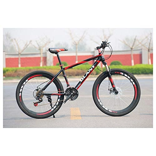 Mountainbike : KXDLR 21-30 Geschwindigkeiten Mountain Bike 26 Zoll Speichenrad Federgabel Doppelscheibenbremse MTB Reifen Fahrrad, Rot, 27 Speed