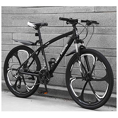 Mountainbike : KXDLR Mountainbike, 26 Zoll Räder Erwachsene Fahrrad, Aluminium Rahmen Rückbare Verschluss Federgabel-Suspension-Gebirgsfahrrad, Schwarz, 21 Speed