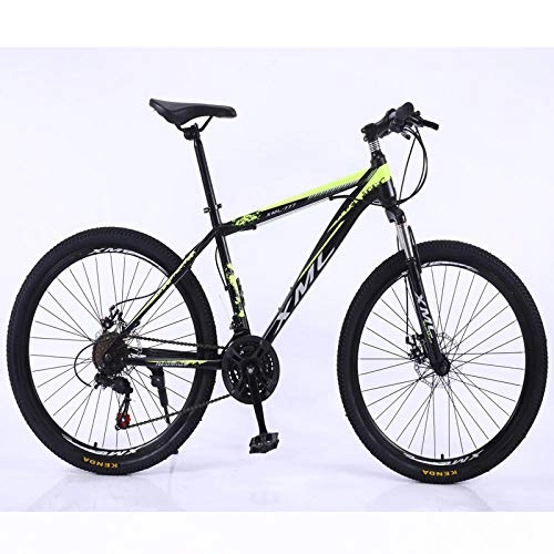 Mountainbike : laonie Mountain Bike 26 inch Adult Variable Speed Men and Women Cross-Country Racing Shock Absorption Road Bike-Black and Yellow_26 inches x 18.5 inches