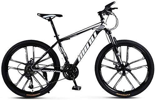 Mountainbike : LBWT 26 Zoll Adult Mountainbike, Außen Comfort Gelände Fahrräder, High Carbon Stahl, Geschenke (Color : Black White, Size : 24 Speed)