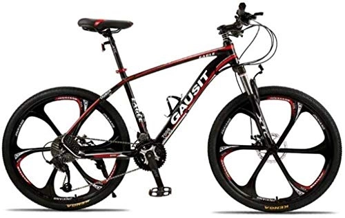 Mountainbike : LBWT Faltendes Mountainbike, Unisex 26inch Tragbares Fahrrad, Aluminiumrahmen, 24 / 27 / 30 Geschwindigkeiten, 6-Speichen-Räder, Mit Scheibenbremsen Und Federgabel (Color : Red, Size : 24 Speed)