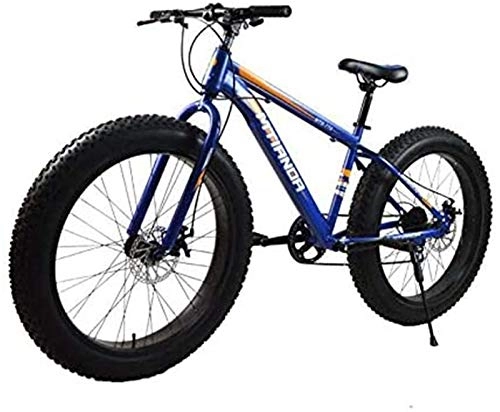 Mountainbike : Leicht, Fat Tire Mountain Bike for Große Männer und Frauen, 17-Zoll-High-Carbon Stahlrahmen, 7-Geschwindigkeit, 26-Zoll-Räder und 4, 0-Zoll-Breitreifen Inventarfreigabe (Color : B)