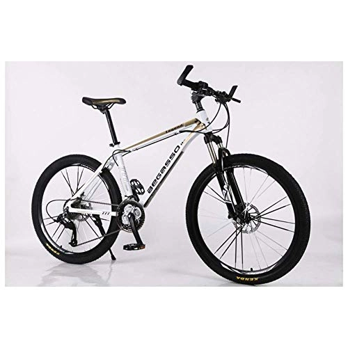 Mountainbike : LHQ-HQ Outdoor-Sport Moutainbike Fahrrad 27 / 30 Beschleunigt MTB 26 Zoll Räder Gabel Suspension Bike mit Dual-Ölbremsen Outdoor-Sport Mountainbike (Color : Gold, Size : 27 Speed)