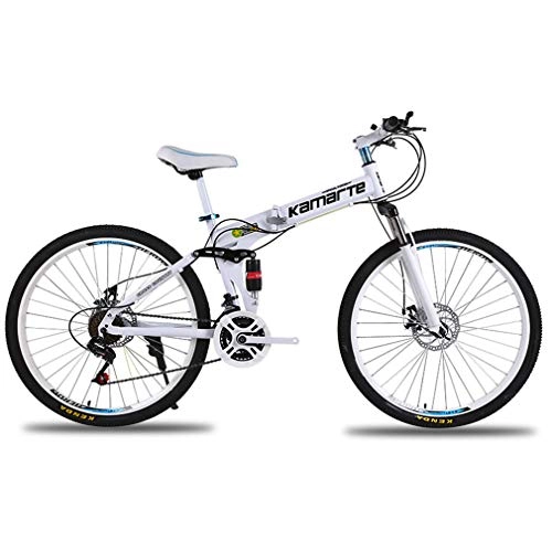 Mountainbike : LHY RIDING Faltendes Mountainbike-Fahrrad-Dämpfung-Getriebe-Aluminiumlegierung 24 / 26 Zoll-Doppelscheibenbremse 21 Geschwindigkeit, 24 Geschwindigkeit, 27 Geschwindigkeit, White, 24inch21speed
