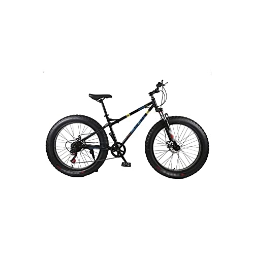 Mountainbike : Liangsujian Mountainbike 4.0 Fettreifen Mountainbike Hohe Kohlenstoffstahl Strand Fahrrad Schnee Fahrrad (Color : Black)