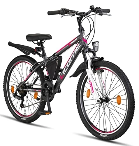 Mountainbike : Licorne Bike Guide Premium Mountainbike in 20 24 26 Zoll Fahrrad für Mädchen Jungen Herren und Damen - 21 Gang Schaltung (bei 20 Zoll 18 Gänge)