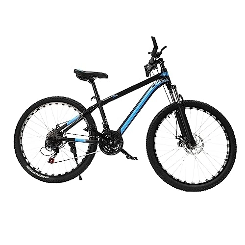 Mountainbike : Lightakai 26-Zoll Mountainbike, 21-Gang-Schaltung Scheibenbremse Fahrrad Vollfederung Fahrräder für Jungen, Mädchen, Damen & Herren (Schwarz&Blau)