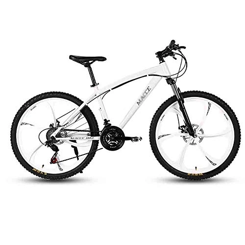 Mountainbike : LILIS Mountainbike Erwachsener MTB Fahrrad-Straßen-Fahrrad-Mountainbike for Männer und Frauen 24In Räder Adjustable Speed-Doppelscheibenbremse (Color : White, Size : 27 Speed)
