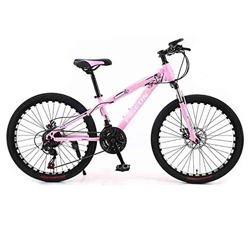 Mountainbike : LILIS Mountainbike Fahrrad Mountainbike Erwachsene Mountain Bike Teens Straße Fahrräder for Männer und Frauen Räder Adjustable 21 Gang-Doppelscheibenbremse (Color : Pink)