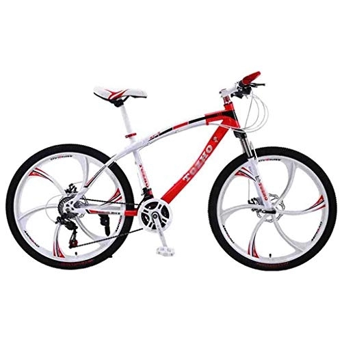 Mountainbike : LILIS Mountainbike Mountainbike MTB Fahrrad-Erwachsene Straßen-Fahrräder for Männer und Frauen 24 / 26in Räder Adjustable Speed-Doppelscheibenbremse (Color : Red-26in, Size : 21 Speed)