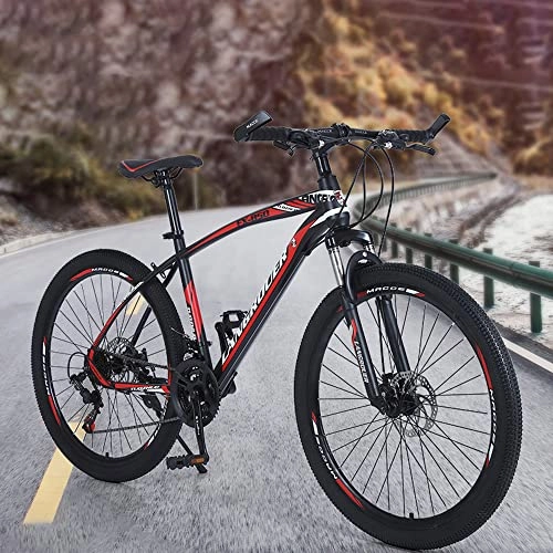 Mountainbike : LINGBD Unisex-Sportfahrrad-Rad Leichtgewicht Rahmen ​Aus Hochkohlenstoffhaltigem Stahl Mit Variabler Geschwindigkeit Mountainbike, Schwarz, 24inch24speed