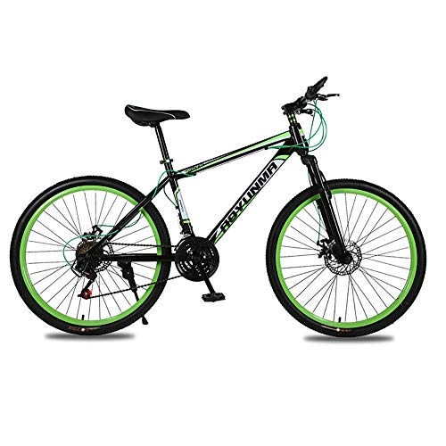 Mountainbike : Link Co Mountainbike 26 Zoll 21 Geschwindigkeit Stoßdämpfung Doppelscheibenbremse Fahrrad, Green