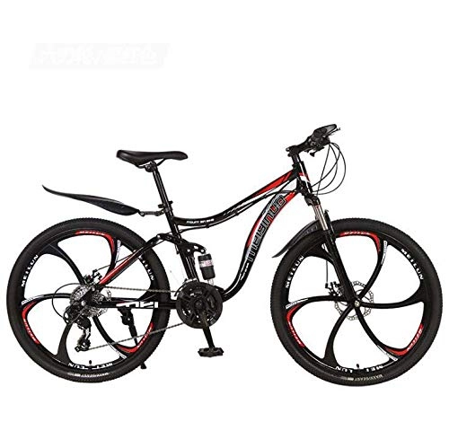 Mountainbike : LJLYL 26-Zoll-Mountainbike-Fahrrad für Erwachsene, Männer und Frauen, MTB-Bikes mit hohem Kohlenstoffstahlrahmen, Aluminiumlegierungsräder, Doppelscheibenbremse, A, 24 Speed