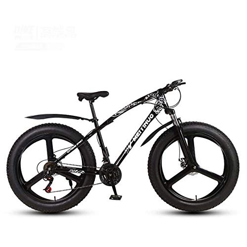 Mountainbike : LJLYL Mountainbike-Fahrrad für Erwachsene, 26-Zoll-Fat-Tire-Hardtail-MTB-Fahrrad, Rahmen aus Kohlenstoffstahl, Federgabel, Doppelscheibenbremse, C, 24 Speed
