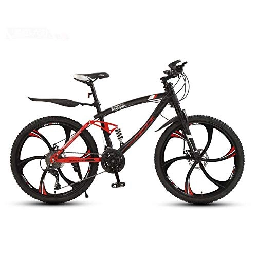 Mountainbike : LJLYL Mountainbike-Fahrrad für Erwachsene, Räder aus Aluminium-Magnesium-Legierung, Vollfederung Rahmen aus Kohlenstoffstahl, MTB-Bikes mit Doppelscheibenbremse, B, 24 inch 24 Speed