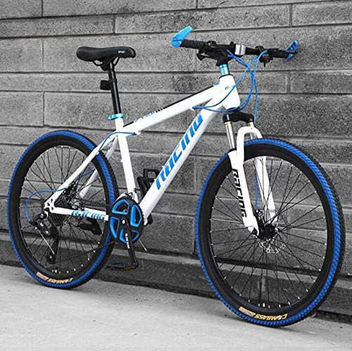 Mountainbike : LJLYL Mountainbike für Erwachsene, Aluminiumlegierungsräder, Rahmen-MTB-Fahrrad aus Kohlenstoffstahl mit Doppelscheibenbremse, stoßdämpfende Vorderradgabel, E, 24 inch 27 Speed