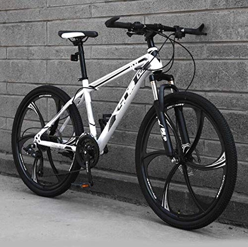 Mountainbike : LJLYL Mountainbike für Erwachsene, Hardtail-MTB-Fahrradrahmen aus Kohlenstoffstahl, stoßdämpfende Vorderradgabel, Doppelscheibenbremse, E, 26 inch 27 Speed