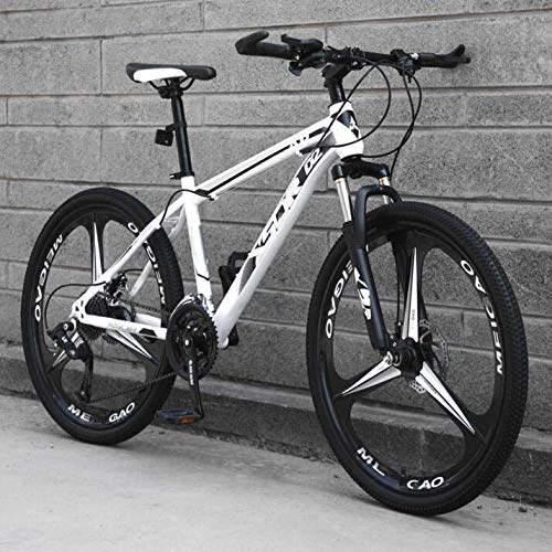 Mountainbike : LJLYL Mountainbike für Erwachsene, Männer und Frauen, Hardtail-MTB-Fahrrad aus Kohlenstoffstahl mit Doppelscheibenbremse, stoßdämpfende Vorderradgabel, B, 26 inch 27 Speed