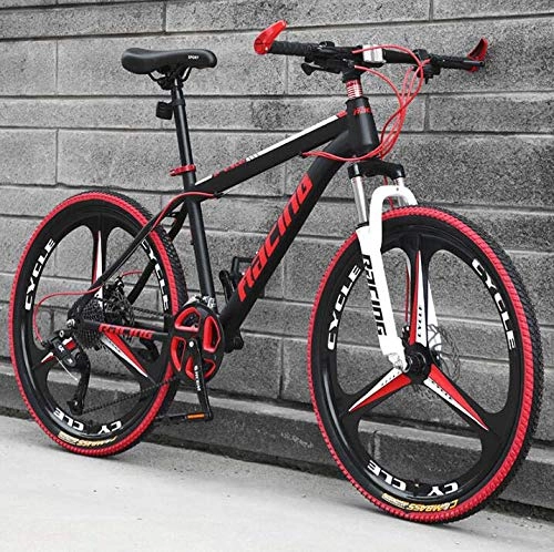 Mountainbike : LJLYL Mountainbike für Erwachsene, Rahmen-MTB-Fahrrad aus Kohlenstoffstahl mit Doppelscheibenbremse und stoßdämpfender Vorderradgabel, Räder aus Aluminiumlegierung, A, 24 inch 27 Speed