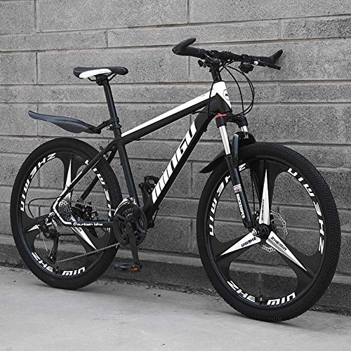 Mountainbike : LJXiioo 26-Zoll-21-Gang-Herren-Mountainbikes, Hardtail-Mountainbike aus Stahl mit hohem Kohlenstoffgehalt, Mountainbike mit Verstellbarer Vorderradfederung, A