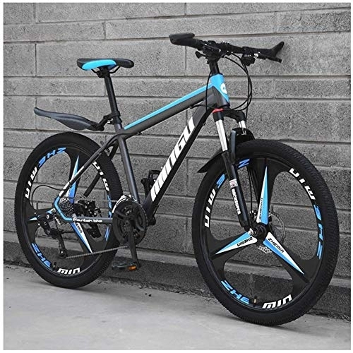 Mountainbike : LLAN 26 Zoll Mountainbike, Scheibenbremsen Hardtail MTB, Trekking Bike Männer Bike-Mädchen-Fahrrad, Fully Mountainbike, 21 Geschwindigkeit, 3 Spoke (Color : Blue, Size : 27-Speed)