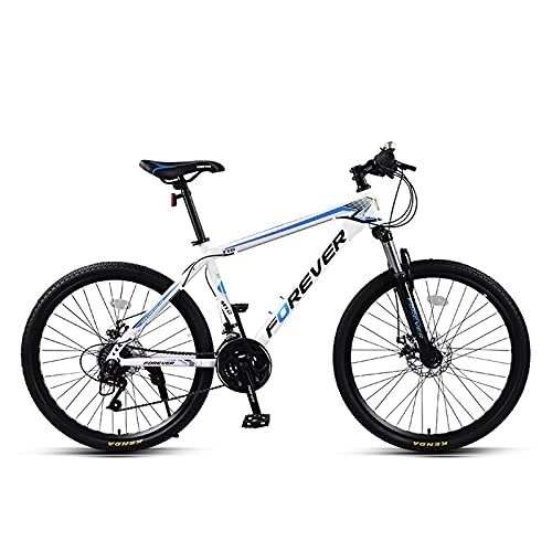 Mountainbike : LLF Fahrrad, 24-Gang-Fahrrad-Mountainbike, 26-Zoll-gelände Fahrrad für Erwachsene Kohlenstoffstahlfahrrad, Doppelte Stoßdämpfung Und Doppelte Scheibenbremse(Size:26inch, Color:Weiß)