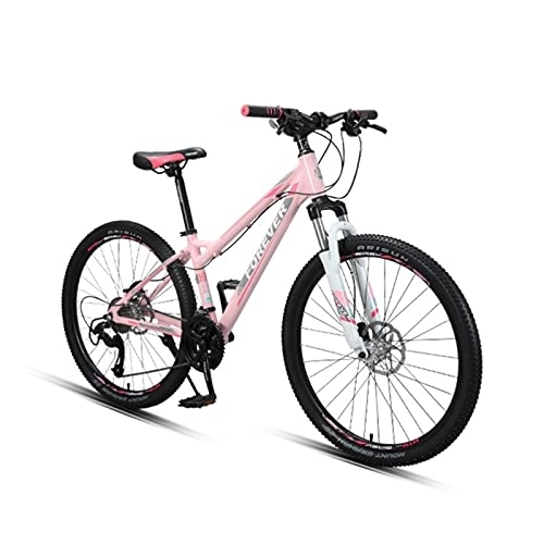 Mountainbike : LLF Fahrrad, 26-Zoll-räder Mountainbike, Aluminiumrahmen, 27-Gang-hinterbahn, Front- Und Heckscheibenbremsen für Männer Und Frauen(Size:26inch, Color:Rosa)
