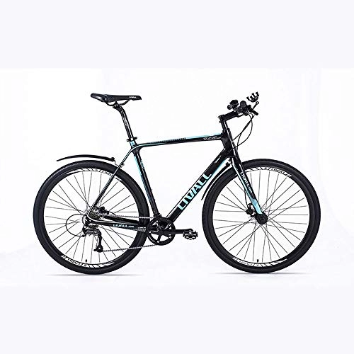 Mountainbike : LLVAIL Carbon-Faser-Straßen-Fahrrad-Shifting Ultra Light Scheibenbremse Smart-Fahrrad-Mountainbike mit Scheibenbremse 24 Geschwindigkeiten Antrieb (Größe : L)