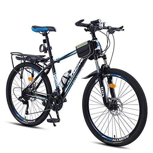 Mountainbike : LNX Vollgefedertes Fahrrad für Erwachsene - 24 / 26-Zoll-Mountainbike aus Kohlenstoffstahl - Unisex - für Schüler- und Jugendfahrräder (Geschwindigkeit 21 / 24 / 27 / 30) Doppelscheibenbremse