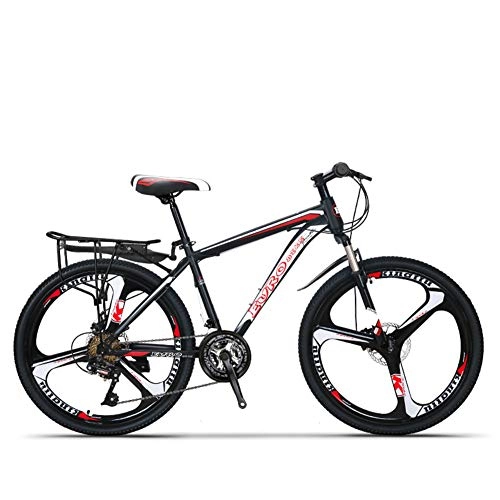 Mountainbike : LOISK 27.5 Zoll 21 Speed Freizeitradfahren Mountainbikes Leichte Rennrad Fitness im Freien Doppelscheibenbremse Rahmen aus kohlenstoffhaltigem Stahl Gabel Stoßdämpfung, Black red k Knife