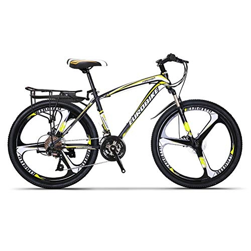 Mountainbike : LOISK 27.5 Zoll Freizeitradfahren Mountainbikes Leichte Rennrad Doppelscheibenbremse Rahmen aus kohlenstoffhaltigem Stahl Gabel Stoßdämpfung Fitness im Freien Unisex, Black Yellow k Knife