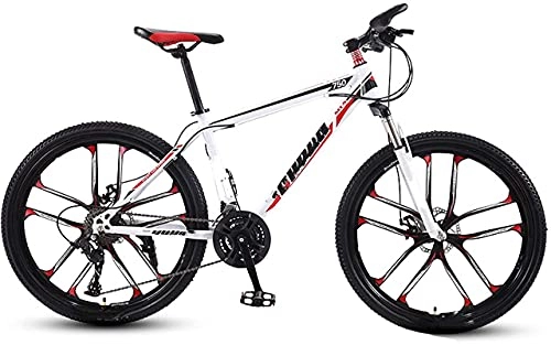 Mountainbike : lqgpsx Adult Offroad Mountainbike, 24-Zoll-Speichenrad mit integriertem Rad 21-Gang-Rennrad mit Variabler Geschwindigkeit, für die städtische Umgebung und den Pendelverkehr(Farbe:Weiß)