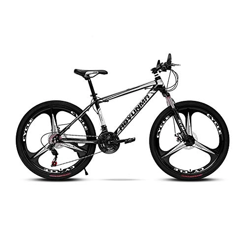 Mountainbike : LRHD Mountainbike hochgekohlt Stahlrahmen Fahrrad-Gabel Federung 3 Messer Rder Doppelscheibenbremse Rennrad 24 / 26 Zoll MTB Bike Rennrad Outdoor Radfahren, 21 Speed (Gray) (Gre : L)