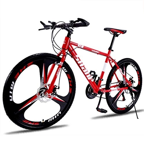 Mountainbike : LSCC Fahrräder für Erwachsene, 21-Gang-Fahrräder aus Kohlenstoffstahl All Terrain, 26"Mountain Ebike für Herren Dual Disc Outdoors Mountainbike, Rot