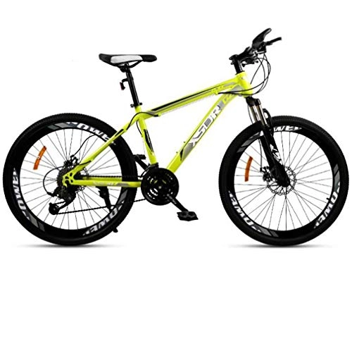 Mountainbike : LUO Fahrrad, Erwachsenen-Mountainbike, Doppelscheibenbremse / Rahmenrahmen aus kohlenstoffhaltigem Stahl, Strand-Schneemobil-Unisex-Fahrrad, 26-Zoll-Räder, Grün, 21-Gang