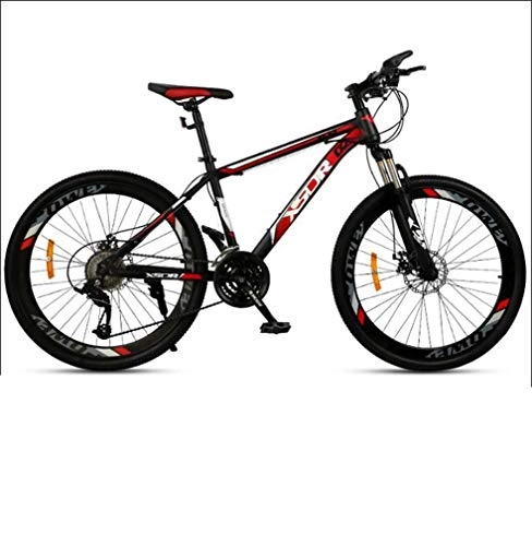 Mountainbike : LUO Fahrrad, Erwachsenen-Mountainbike, Doppelscheibenbremse / Rahmenrahmen aus kohlenstoffhaltigem Stahl, Strand-Schneemobilfahrrad, 24-Zoll-Räder, Schwarz, 21-Gang