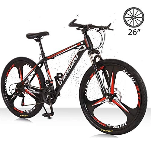 Mountainbike : LXDDP Mountainbike, Doppelbremsrad aus Kohlenstoffstahl im Freien, 26-Zoll- / mittelhohes Radfahren, 26-Zoll-Räder für Erwachsene und Jugendliche