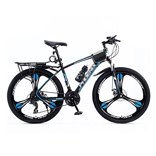 Mountainbike : LZZB Mountainbike für Erwachsene Herren Damen 24 Speed ​​Stahlrahmen 27, 5 Zoll EIN Rad mit Doppelfederung und Federgabel (Größe: 27 Gänge, Farbe: Schwarz) / Blau / 27 Gänge